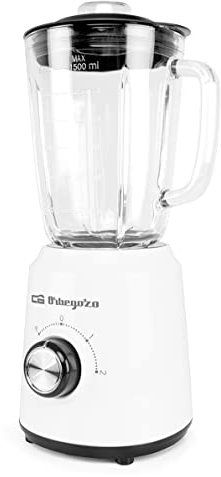 Orbegozo BV 5040 - Batidora de Vaso, Capacidad 1.5 L, Cuchilla Acero Inox, 2 Velocidades, Turbo, 500 W