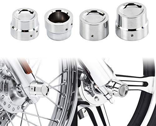 HDBUBALUS Främre bakre axel mutteröverdrag axel lock passar till Harley Sportster XL 1200 Dyna Softail Fat Boy Touring Street Road Electra Tri Glide 4 st krom
