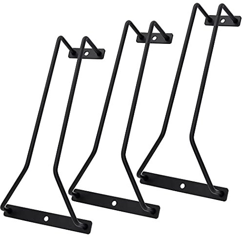 zoohot 8.8-Inch Wine Glass Rack - Under Cabinet Stemware Wine Glass Holder Glasses Storage Hanger Metal Organizer for Bar Kitchen Black (1 Rows, 3 Pack)