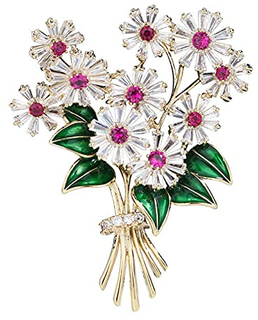 WLLLTYBroscheZirkonia Blume Brosche Pin Damen Neue Goldene Brosche Schmuck Geschenk