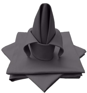 Lemos Home Hochwertige Stoffserviette Tischtuch 4 Stück aus 100% Baumwolle Kollektion Konzept, Farbe & Größe wählbar (Stoffserviette 4er Set - 45x45cm, Basaltgrau)