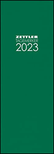 Tagevormerkbuch grün 2023 - Bürokalender 10,4x29,6 cm - 1 Tag auf 1 Seite - Einband mit Leinenstruktur - mit Eckperforation und Leseband - 808-0013