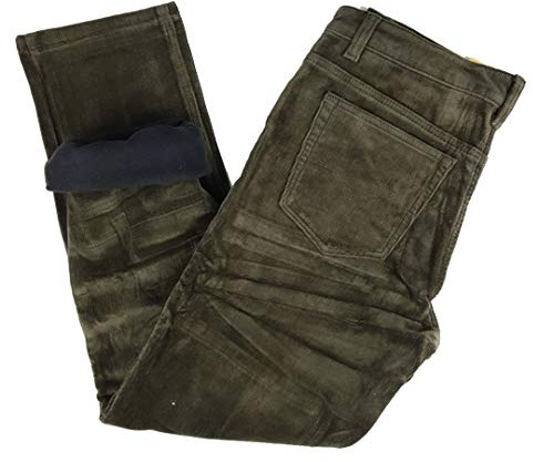 N+1 Pantalone Uomo Velluto Jeans Termico Imbottito Pile Invernale Vita Alta Foderato Elasticizzato 46 48 50 52 54 56 58 60 (as6, Numeric, Numeric_50, Regular, Regular, Verde, 50)