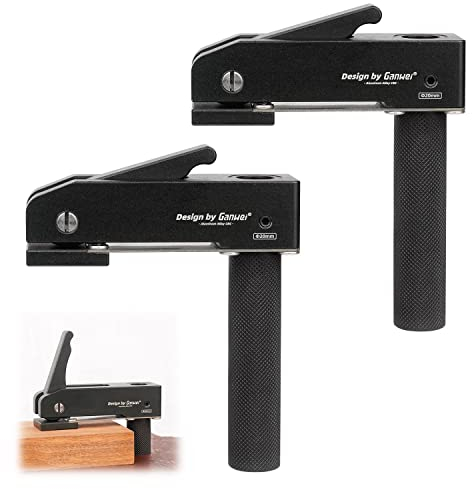 2 Stück Niederhalter 20mm, Cdiytool Schraubzwingen für Die Werkbank, Hundeloch Schnell Wirkende Halteklemme, Holzbearbeitung, Schreibtisch-Clip, Verstellbarer Rahmen zum Holzschnitzen, Fräsen