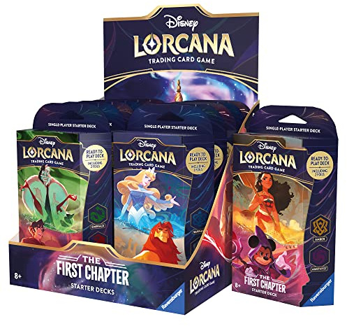 Ravensburger Disney Lorcana Trading Card Game: El Primer capítulo – Pantalla con 12 Barajas – Inglés