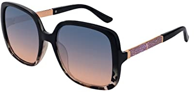 SQUAD Sonnenbrille Für Damen Quadratisch Größe Groß Fashion mit rosa Glitzer 100% uv400-schutz