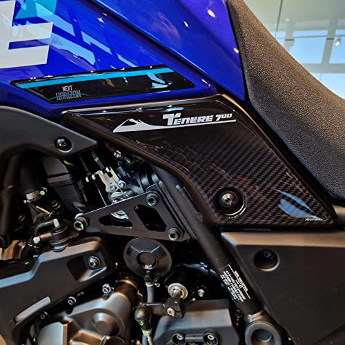 Resin Bike Aufkleber für Motorrad Kompatibel mit Yamaha Tenere 700 2023 2022 Icon Blue. Seitenschutz für den Tank vor Stößen und Kratzern. Paar 3D-Harzklebstoff - Stickers - Made in Italy