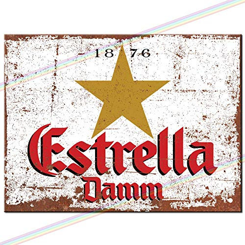 E Beer Metal Bar Sign Accessories for Home Pub or Outdoor Garden Bar Wall Plaque Man Cave Gift Signs Memorabilia Retro Vintage 20cm x 15cm #MS203-M