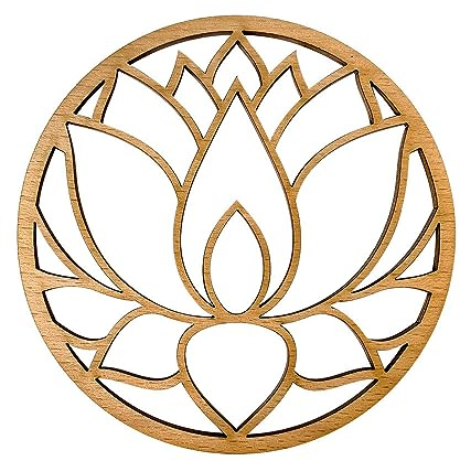 Adzif.biz Le sticker de decoration - Décoration Murale Spirituelle Fleur de Vie, Fleur de Lotus, Arbre de Vie - Bois ou plexigglass, diamètre 29 cm