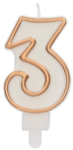 Folat 24153 Candele per torta - Simply Chique Gold Numero 3-9 cm - Decorazioni Torta adatto Feste di Compleanno, Anniversario, Matrimonio, Baby Shower