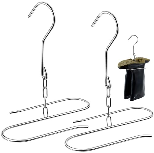 Dreyoo 2 Pieces Fishing Wader Boot Hangers, Stainless Steel Waders Hanger for Drying Fishing Waders, Boot Drying Rack Wall Mount, Shoe Dryer Rack for Storage Drying