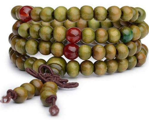 HRANTEA Wooden Bracelets,Women's Bracelet 108 Wooden Buddha Beads Stretchy Bracelets Ladies Girls Hand Jewelry (Color : #1)