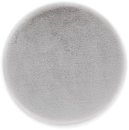 Astra Hochwertiger Kunstfell Teppich flauschig - Teppich Wohnzimmer - Hochflorteppich Lammfell Schaffell Accessoire - Dekofell Silber Rund Ø 35 cm