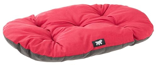 Ferplast Cuccia Cane Relax, Cuscino per cani di taglia media, Cuccia Gatto, Tappetino per cucce e auto -Lavabile - in Cotone con Soffice Imbottitura, 65 x 42 cm. Rosso