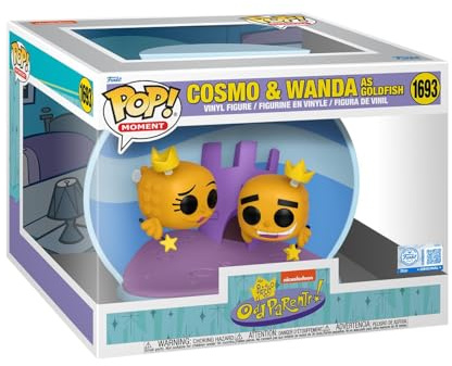 Funko Pop Moment: Fairly Odd Parents - Cosmo und Wanda als Goldfisch - Amazon Exclusive - Sammelfigur aus Vinyl - Geschenkidee | Offizielles Merch – Sammelfigur aus Vinyl für Regal-Display – Geburtstagsgeschenkidee für Fans und Sammler