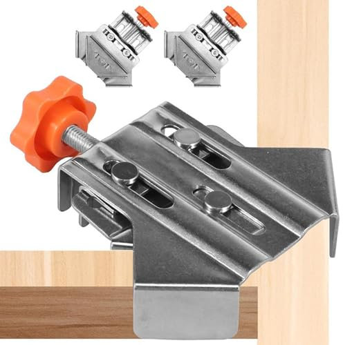 2 Pcs 90 Degree Corner Clamps, Right Angle Clamp for Woodwork, Precision Open and Close Type Right Angle Splicing Clamp Locator for DIY Woodworking Welding (Open Type)