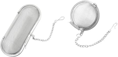 2 Stück GewüRzsieb, Teesieb Groß, GewüRzsieb Zum Mitkochen,Edelstahl Teeei,Gewürzei-Gewürzsieb Gewürzfilter,Teesieb Edelstahl,für Losen Tee Gewürze Und Gewürze(Rechteckig, Kreisförmig)