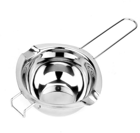 Double Boiler Melting Pot - 400ML Stainless Steel Melting Pot with Heat Resistant Handle, Large Baking Tools for Melting Chocolate, Butter, Candy and Candle