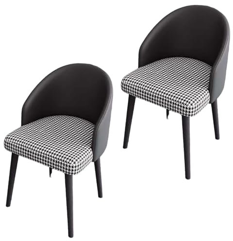 2er-Set gepolsterte Esszimmerstühle im Mid-Century-Stil mit kratzfestem Design, Freizeitstühle ohne Armlehnen für das Wohnzimmer, Schreibtischstühle aus Wildlederimitat mit Metallbeinen, moderne