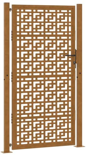 vidaXL Gartentor 105x205 cm Wetterfester Stahl Kreuz-Design, Zauntor, Outdoor Tor, Eisentor, Sicherheitstor, Einfahrtstor, Metall Zauntor
