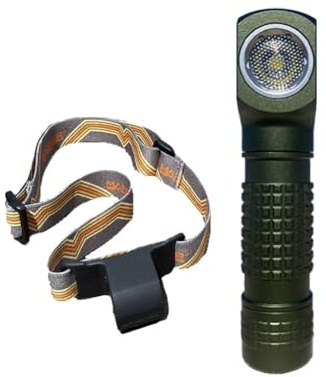 Manker E02 III - Linterna de bolsillo AAA/10440 de 400 lúmenes con cola magnética y clip, 4000 K de alto CRI R9080 LED (verde, con diadema)