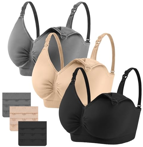 AoToZan 3 Pack Nursing Bras for Women Breastfeeding, Maternity, Pregnancy