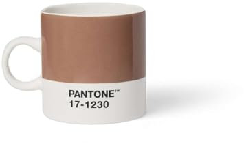 Copenhagen Design PANTONE Taza de café de porcelana, 120 ml, incluye caja de regalo, color del año 2025: Mocha Mousse 17-1230