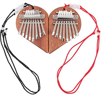 Kisangel 2stücke Mini Kalimba Daumenklavier Herzform Tragbares Finger Klavier Mit Tönen Professionelles Musikinstrument Für Anfänger Und Zuhause Langlebig Und Handschonend Für Erwachsene