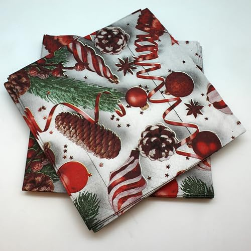 20 Servietten, Apfelkiefer, Watte, 3-lagig, 40 x 40 cm