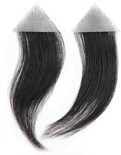 Kahle Stelle Haarpflaster Toupet Für Frauen Männer, Natürliche Menschenhaarersatzeinheit Toupetpflaster Für Frontalen Haaransatz, Koteletten, Lokalbereich, Pony, Triangle, 3x3x2