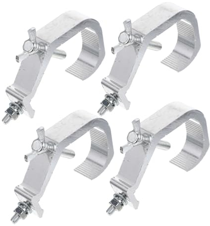 LIFKOME 4pcs Aluminum Alloy Dj Lighting Clamps Stage Light C-Clamps with Anti-Slip Teeth Load Bearing Capacity for Theater Bar Stage Truss Hooks