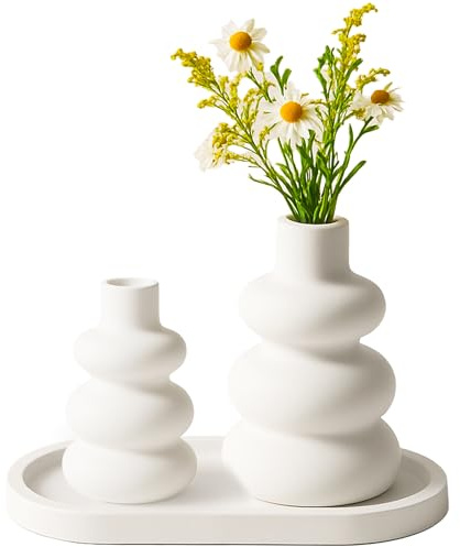I IHAYNER 3er Set Silikon Gießformen Vase mit 2 Vasen und 1 Tablett Raysin Silikonform für Epoxidharz Gips DIY Blumenvasen Handgemachte Geschenke