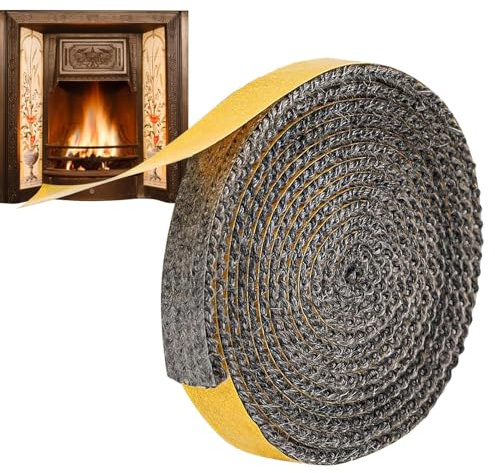 Nastro sigillante per stufe a - Guarnizione piatta di ricambio per stuffe a, nastro sigillante autoadesivo resistente al calore per vetri per finestre per stuufe a e caminetti a