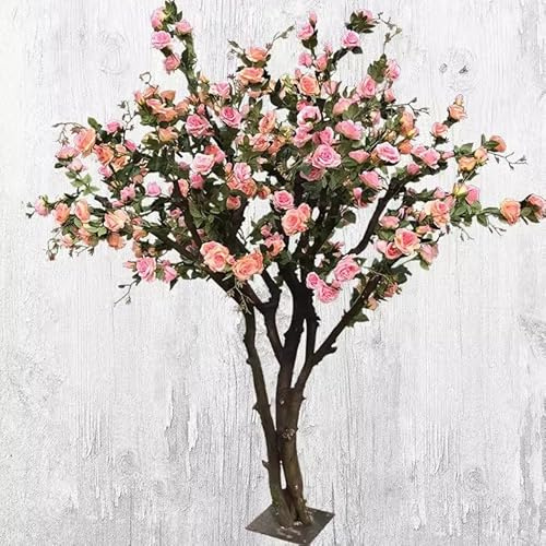 Rosal Artificial Grande, árbol de Flores de imitación Personalizable, Planta Falsa Realista for Sala de Estar Interior, decoración de Boda y Adorno de árbol de Felicidad(1mx0.8m)