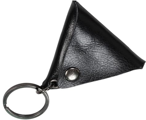 Nyckelring med plektrumhållare, 4st Guitar Pick Bag Multicolor Triangel Nyckelring Hållare(Black)