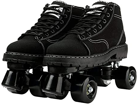 SEJNGF Rollschuhe Damen,Rollschuhe Erwachsene,Rollschuhe Herren,Rollschuhe Sneakers,Schuhe Mit Rollen,Quad Skate Rollschuhe,Outdoor Sportschuhe Für Erwachsene,Rollschuhe Schwarz,SchwarzesRad1-43
