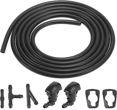 X AUTOHAUX Scheibenwaschdüsen Kit 2 Pcs Für Jeep Grand Cherokee 11-21 | Schwarz, Kunststoff, Gummi, OE: 68269108AA, 55372143AB, 68260443AA, Für Grand Caravan 2011-2014, Für Durango 2011-2018