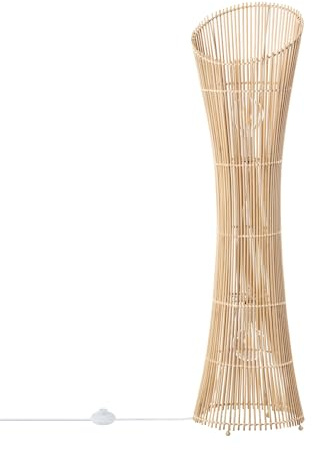 LEDKIA LIGHTING - Lámpara de Pie Marady | Diseño Mediterráneo y Natural | Compatible con Bombillas LED E27 | Para Salón; Dormitorio y Más | 1180 mm Alto; Natural; Bambú