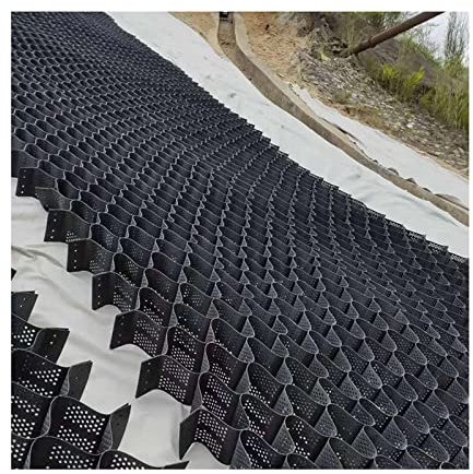 QWEASDF 5 cm(2 in) Kiesgitter, HDPE-Geo-Gitter, Flexibles Faltbares Kies-Wabengitter, Bodenstabilisator für Stützmauern, für Geneigte Auffahrten Und Terrassengärten, Rasen,5 * 10m(16.4 * 32.81ft)