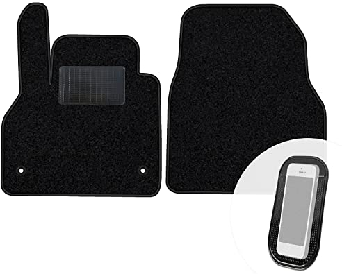 moto-MOLTICO Vorne Fußmatten Auto Velours Autoteppiche Schwarz Automatten Set 2-teilig passend für Renault Kangoo II ab 2008