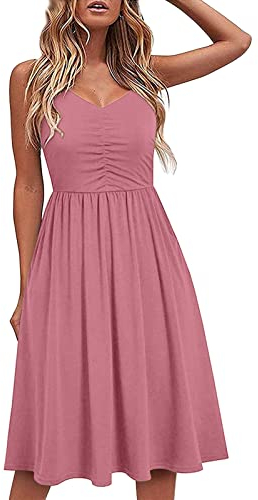 Damen Sommerkleid Boho-Damenkleid Casual Elegant Boho Blumen Strandkleider Blumenkleid Boho Kleid Damen Strandkleid Sommer Casual Strandkleider Damen Tunika Kleid Loose Swing Freizeitkleid