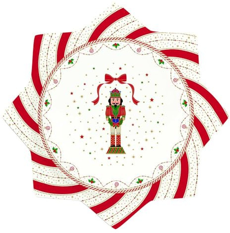 Easy Life Nutcracker Twist Plat à gâteau de service, 32 cm, en porcelaine