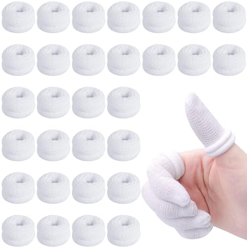 Fingerverband 30 Stück Fingerschutz Fingerschützer Fingerpflaster Fingerlinge Weiß Finger Bob Finger Bandage Fingerkuppenschutz für Arbeit Küche Fingerschutz bei Verletzungen