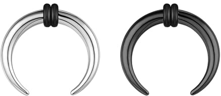 ZS 2 Piezas Anillos Septum, 2G 4G 6G 8G 10G 14G 16G Expansor Herradura De Búfalo, Expansor Estirar La Perforada Nariz Oreja Gauge para Mujeres Hombres (14g, 10mm)