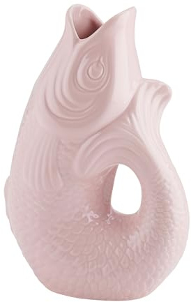 Giftcompany - Vase, Karaffe - Monsieur Carafon - Fisch - Steingut - Farbe: Sea Pink - (BxTxH): 21 x 12 x 31 cm - Größe L