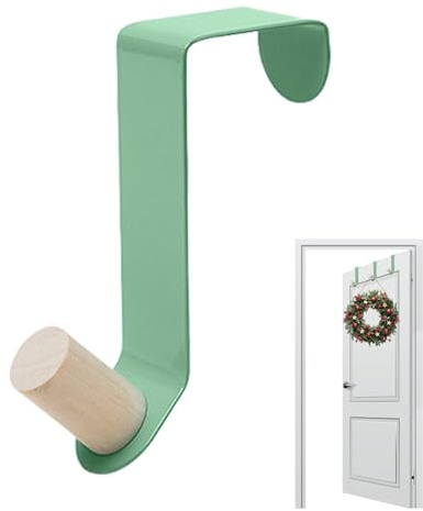 Crochet pour couronne de porte d'entrée - Crochet en métal - Crochet de suspension pour guirlande - Crochet de porte avec boule - Décoration de Noël anti-rayures pour la maison