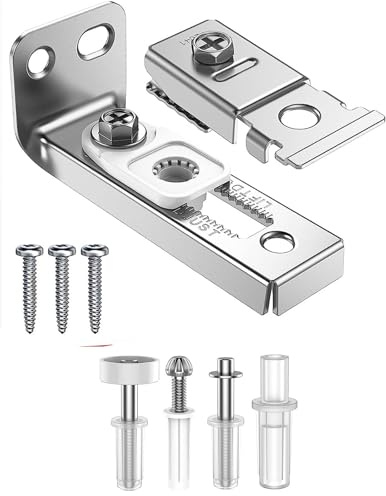 TOP-VIGOR Lot de 2 kits de réparation de quincaillerie pour porte pliante à deux volets, pièces de rechange pour porte pliante en accordéon de 2,2 cm à 2,5 cm avec roue de guidage et support pivotant