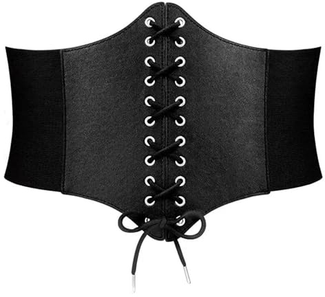 ARWIG Ceinture Corset Élastique en Cuir pour Femme Adulte - Accessoires de Pirate Catwoman pour Cosplay