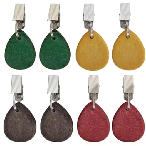 Hdtyyln 8Pcs Tablecloth Weights, Table Cloth Weights for Windy Days, Table Cloth Weight Marble with Metal Clips, Colorful Heavy Duty Windproof Clip Table Cover Weighted for Outdoor Picnic Party Tables