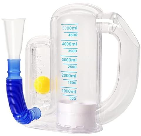 rieder Dispositivo de Ejercicios de Respiración para Pulmones, Entrenador de Respiración Profunda con Indicador de Caudal, Espirómetro Incentivador de 5000 Ml